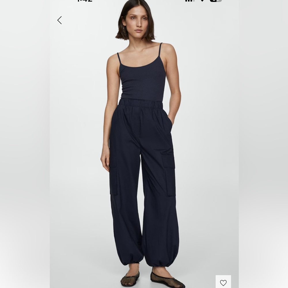Mango Women's Navy parachute jumpsuit